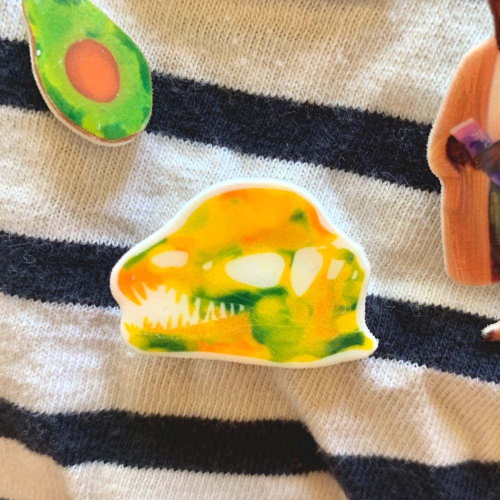 2 pins for $7 Watercolor Dinosaur Skull Pin